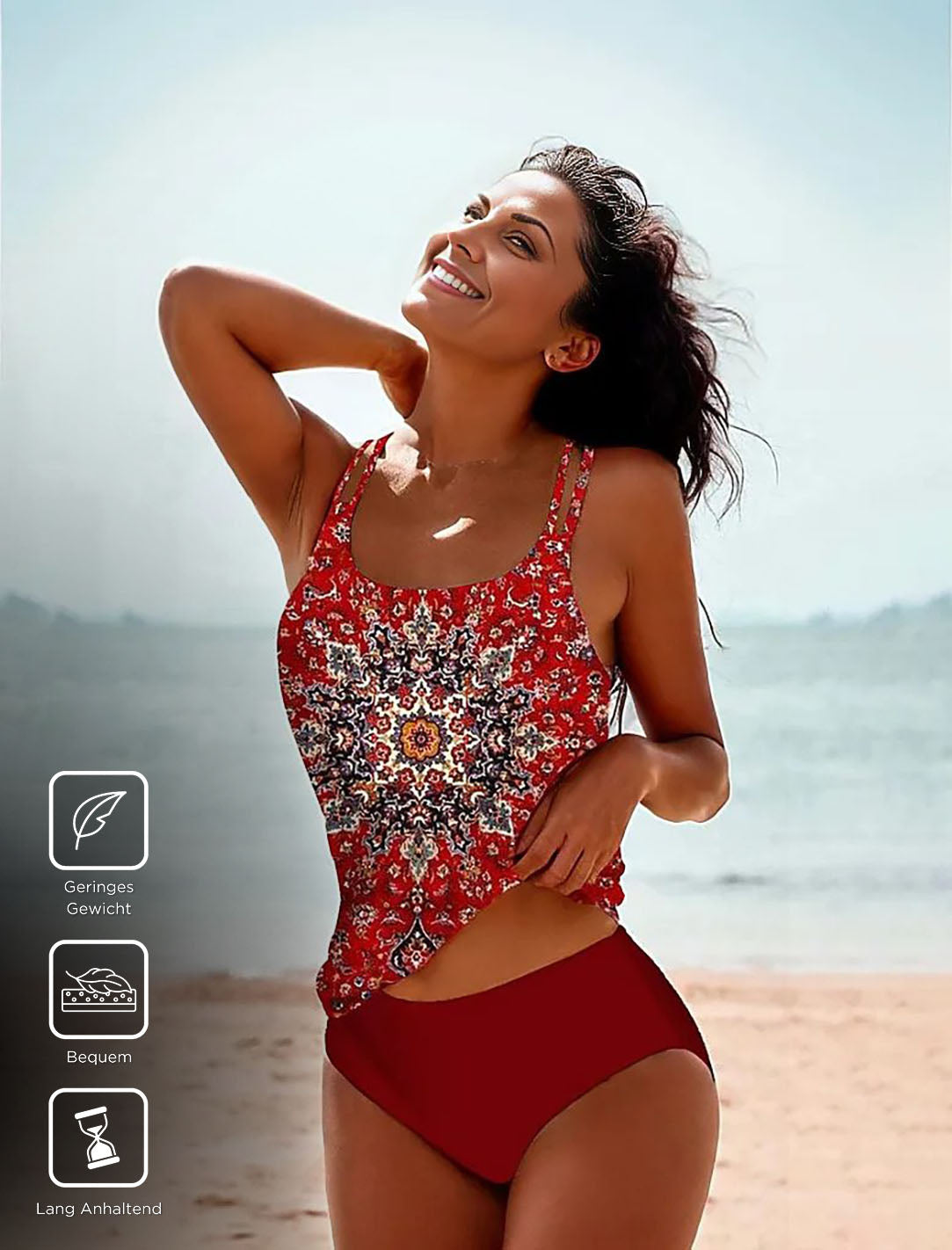 CabanaCouture® - Eye-catching sleeveless red swimwear