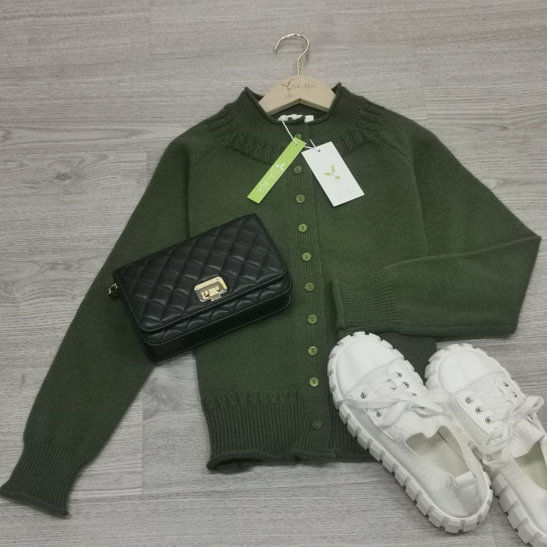 Naturlux® - Green plain long-sleeved sweater