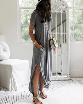 BlütenBliss® - Count on me grey maxi dress