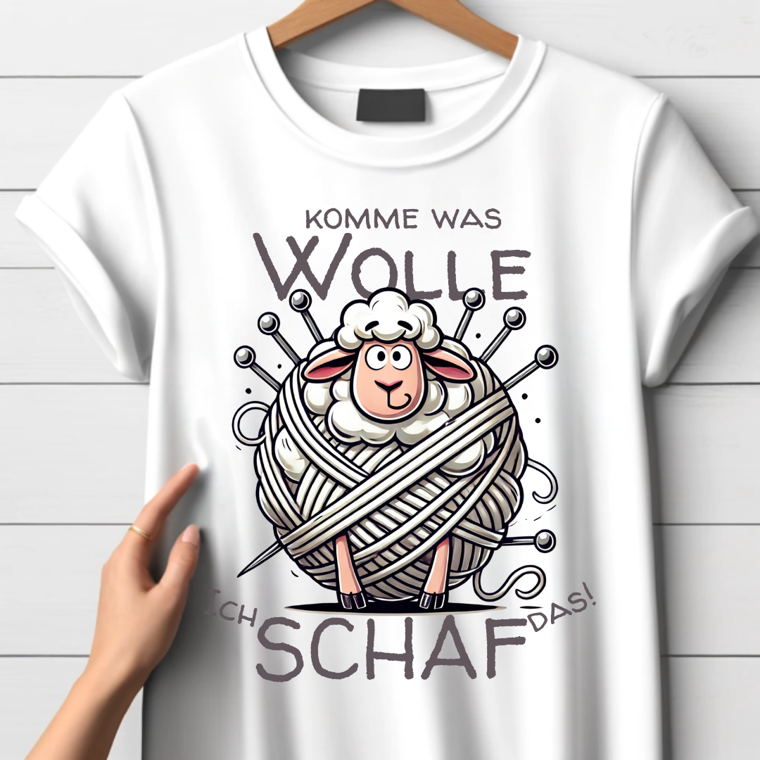 Komme Was Wolle | Lustiges Strick-Shirt | Humorvolles Design für Woll-Liebhaber | Statement Shirt für den Winter