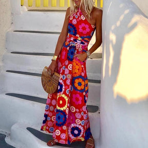 BlütenBliss® - Made to Play Printed One Shoulder Maxi Dress