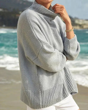 EcoExotica® - Distinctive plain sweater with high neckline