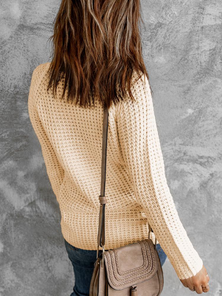 Monci® - Plain turtleneck sweater in apricot