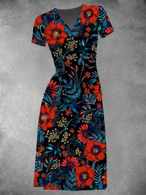 EcoExotica® - Women's floral print midi dress