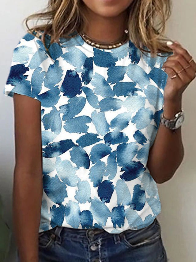 FallStil® - Blue printed short sleeve top