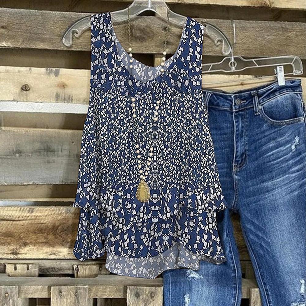 SpringStil® - Blue printed sleeveless tank top