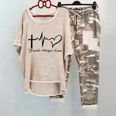 PureWear® - Two-piece set with khaki letter pattern